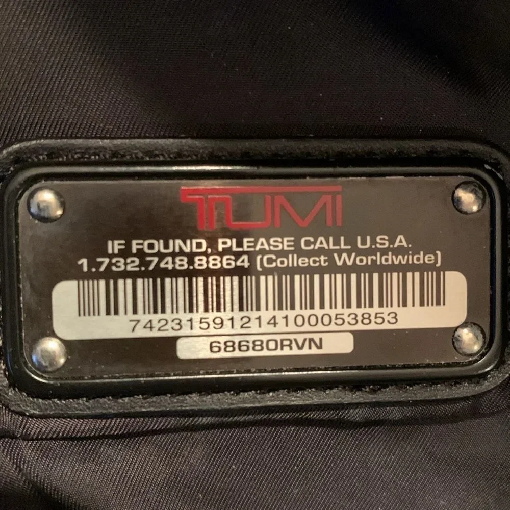 Tumi Virtue Courage Laptop Computer Backpack Navy/Black Leather Trim – Used